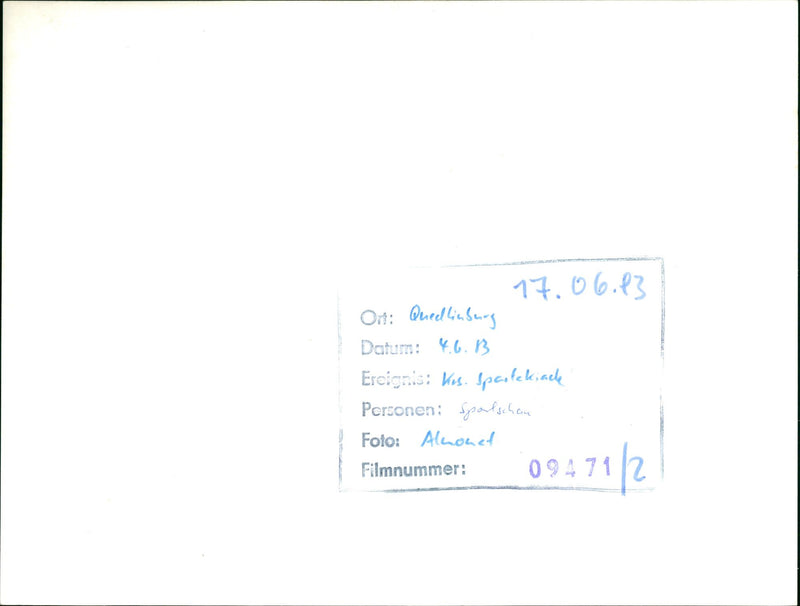 1971 ELER JUGENDSPARTAKI FILM ALWONET SHOT QUEDLINBERG - Vintage Photograph