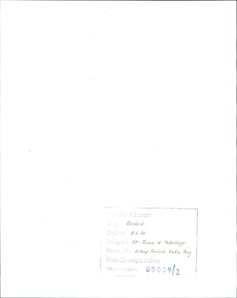 1982 GOLD ROSTOCK DUKLA PRAGUE CUP FINAL HELD GERMANY FIN FILM - Vintage Photograph