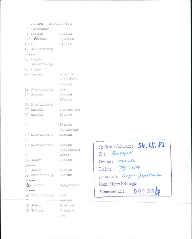 KREGARA PEJOSLASSION FOLO FILM NUMBER OGNJENOVIC JEZ MERD - Vintage Photograph