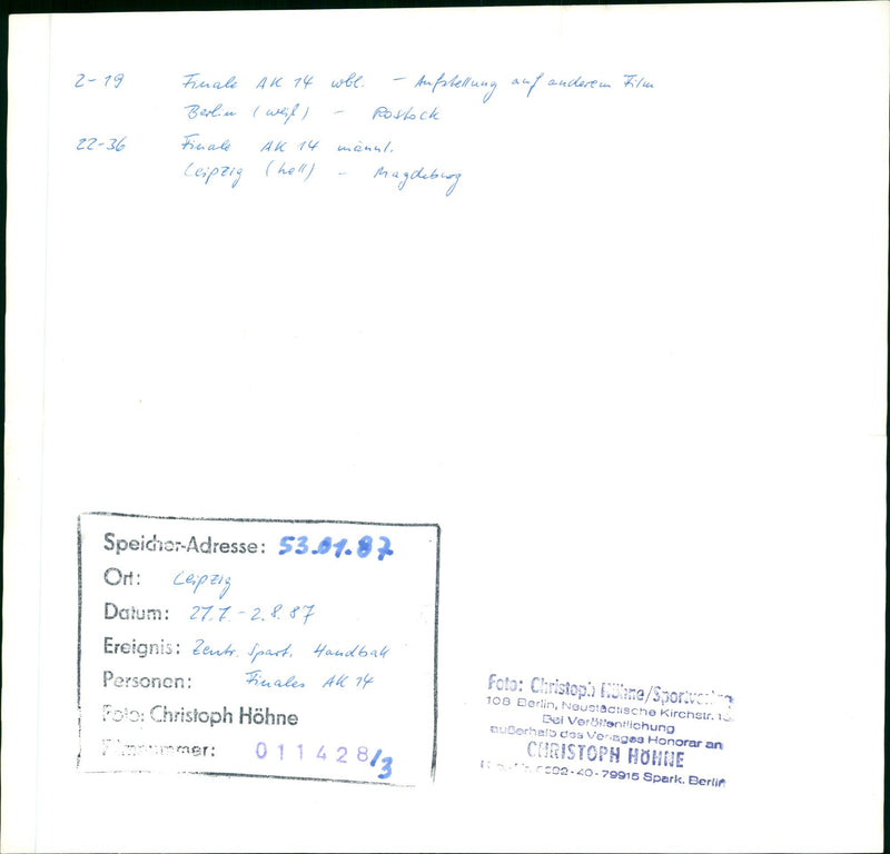 JUGENDSPARTAKIADE LEIPZIG KODAK TALSOS HINDA FILM - Vintage Photograph