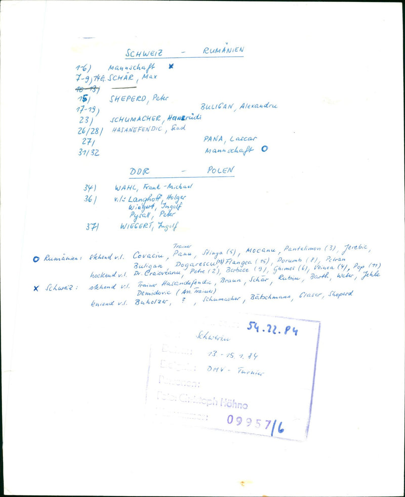 SEWWEVICE TOURNAENT RUANIA WON AGAINST WOLFGANG MICHAEL FILM PETER - Vintage Photograph