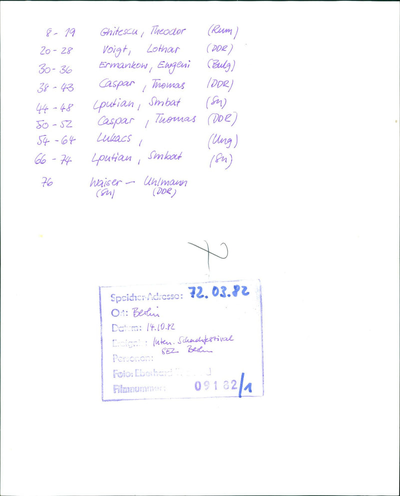 ESTIVAL EBERHARD FILM NUMBER LPURIAH DOG SCHAUCHFESTIVAL SEL BERLIN PARSON - Vintage Photograph