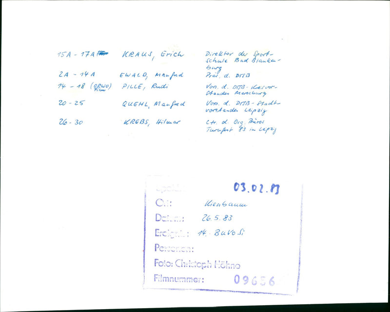 1983 RISFAG HONECKER FILM DIRECTED CHALCIOPH LEHNE AND PRODUCED ERICH - Vintage Photograph