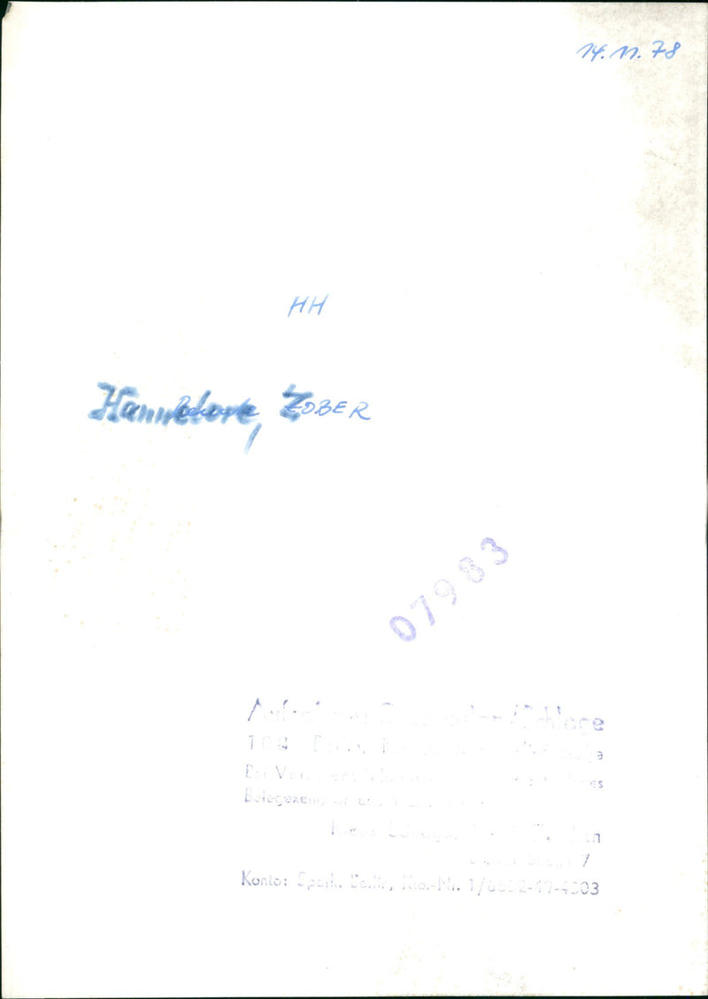 UNSMIL HAMETORE TOOER RECEIPTS ACCOUNT SPA - Vintage Photograph