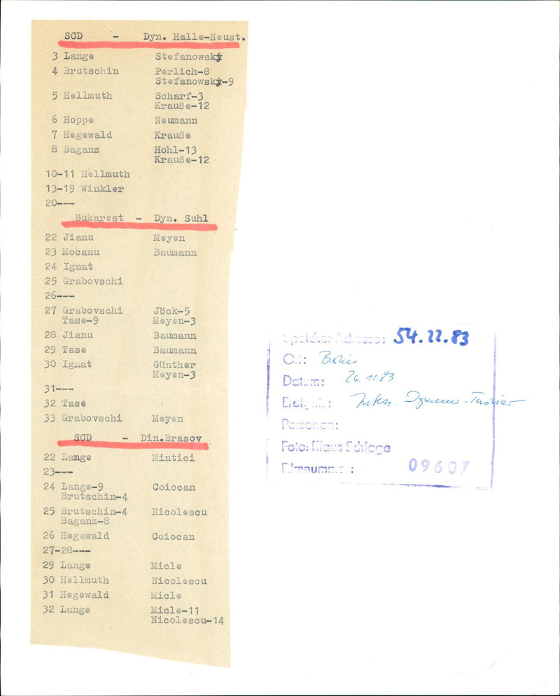 TOURNAMENT DYN HALL NEWEST LONG BRIEFPER HELLMUTH STEFANOWSKY FILM - Vintage Photograph