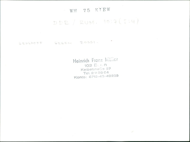 UNMISEL HEINRICH FRANZ MUSIC KEIBELSTRACE TEL ACCOUNT GWM KIEV - Vintage Photograph