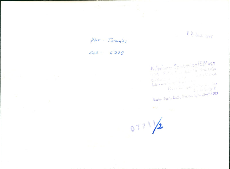 COTTBUS TOURNAMENT KODAK TREX PAN FILM SAFETY DHV - Vintage Photograph