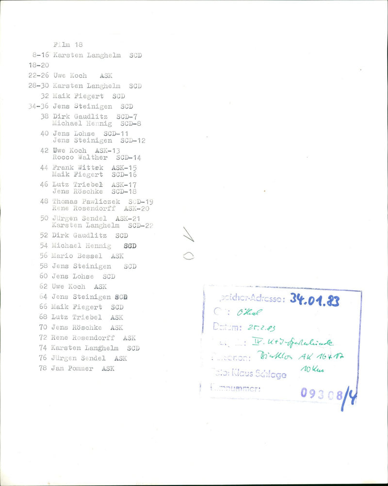 1983 BIATHLON FILM KARSTEN LANGHELM SCD UWE KOCH ASK LANGE MICHAEL - Vintage Photograph