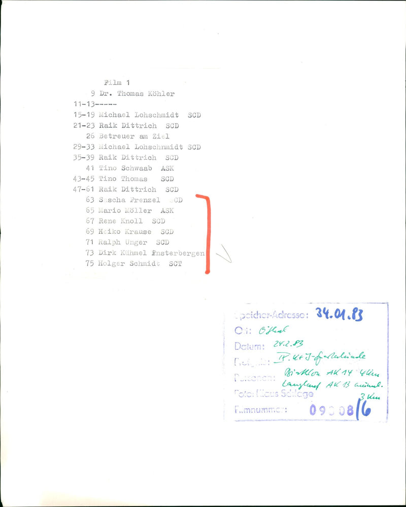 BIATHLON OWO SCD FILM MICHAEL LOHSCHMIDT RAIK - Vintage Photograph