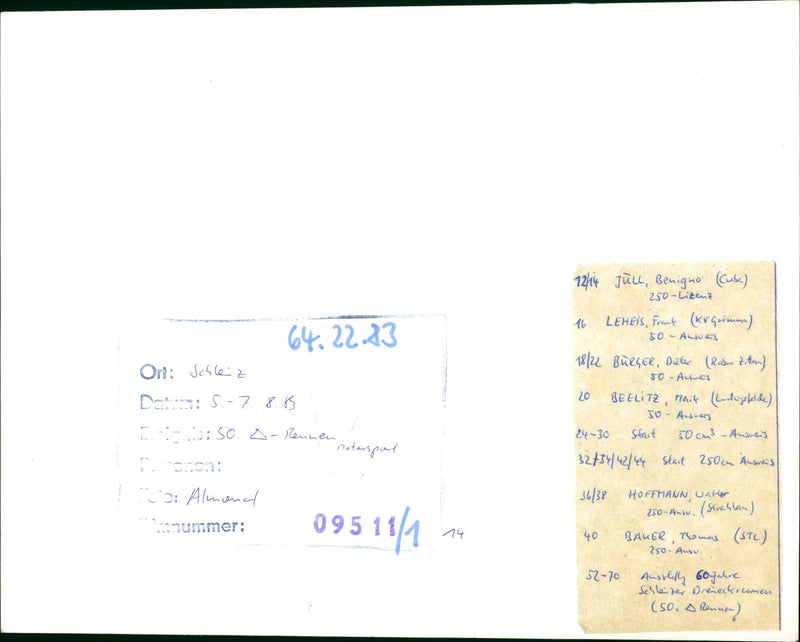 MUSICALES SCHLEIZES TRIANGLE PLACE SCHLEIZ DATOMO RACE NOTA - Vintage Photograph