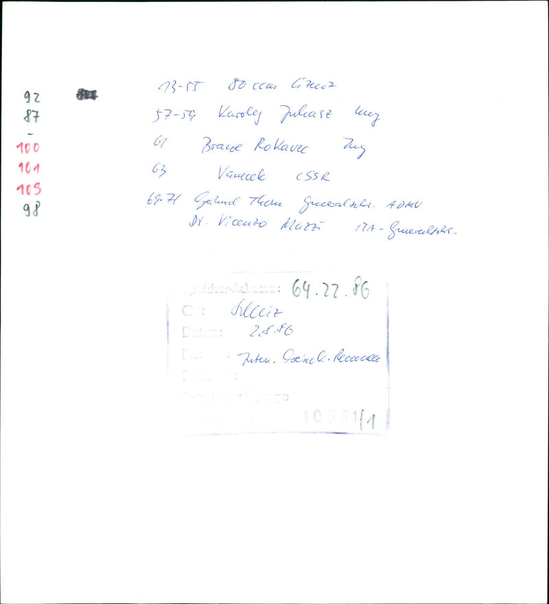 1986 RENUEN LECEY CCUR CREACZ KAROLEY JULEASE BRACCE ROKAVEC THEY VAUECEK CSSR - Vintage Photograph