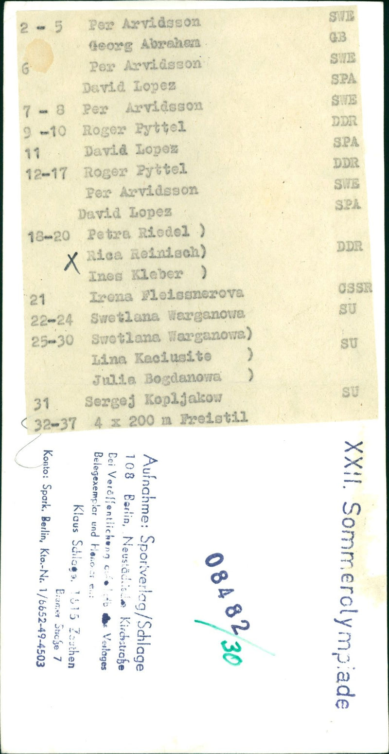 1915 SCHWIMMEN PER ARVIDSSON SONG ABRAHEM ARVIDSON DAVID LOPEZ FILM - Vintage Photograph