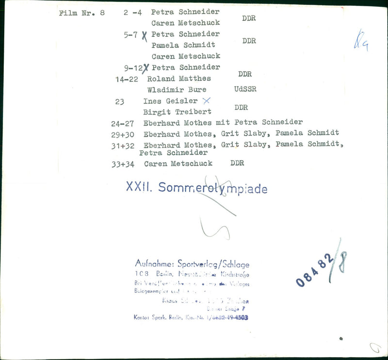 SCHWIMMEN FILM PETRA SCHNEIDER DDR CAREN METSCHUCK SCHNEIDERD - Vintage Photograph