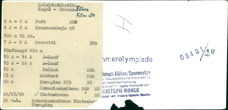 LEICHTATHLETIC KODAK SAFETY FILM AND DILA DDR ISTOP - Vintage Photograph