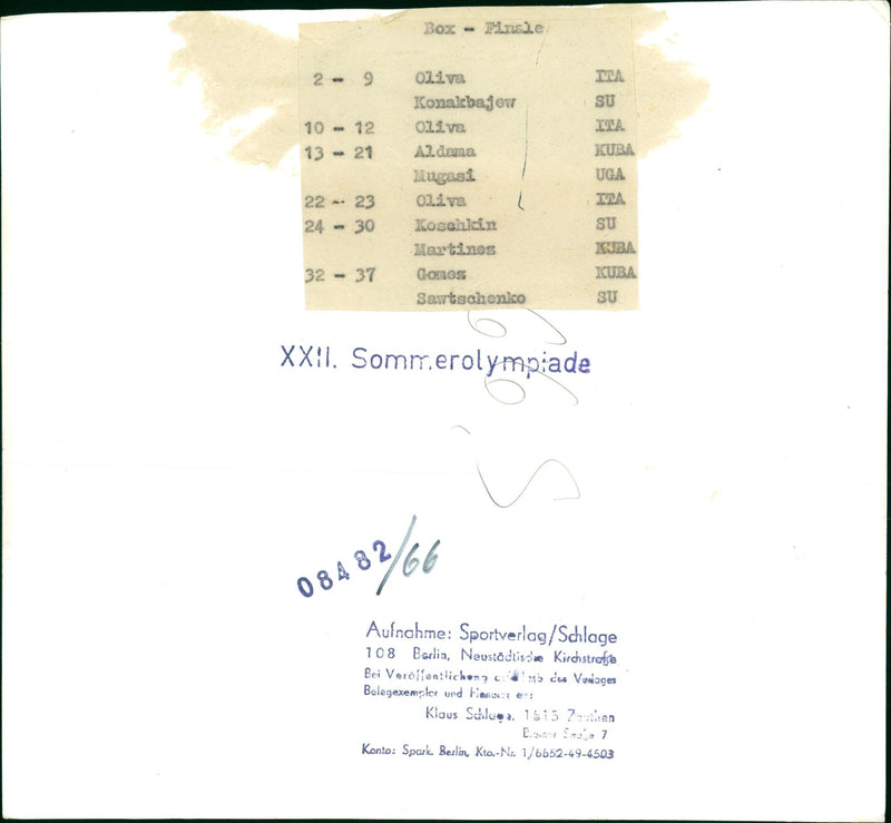 1993 BOXEN BOX FINISHES GOES KONAKBAJEW OLIVA DAMA MUGASI KOSCHKIN FILM - Vintage Photograph