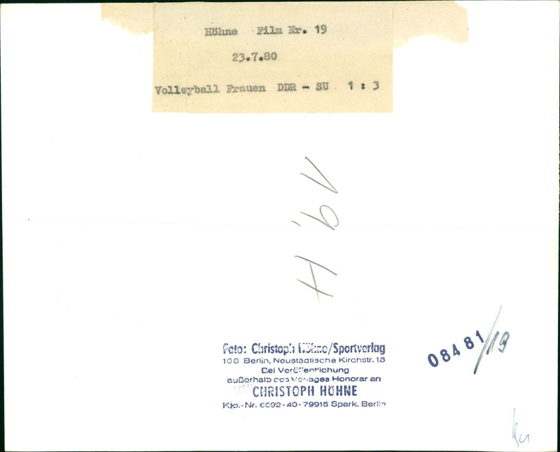 1980 VOLLEYBAU FILM VOLLEYBALL TRAUEN DDR CHRIS - Vintage Photograph