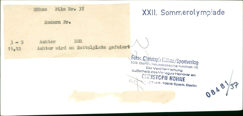 RUDERN MIZ XXII SOMM DDR CELEBRATED SATTELPLATZ BERLIN FILM - Vintage Photograph