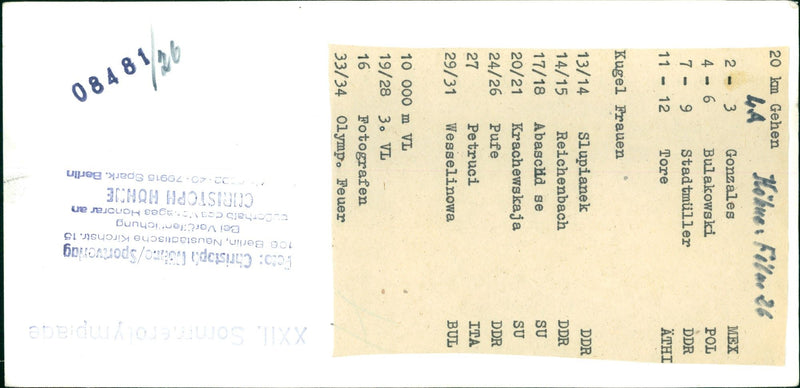 LEICHTATHLETIC KODAK SAFETY FILM SLUPIANEK REICHENBACH ABASH - Vintage Photograph