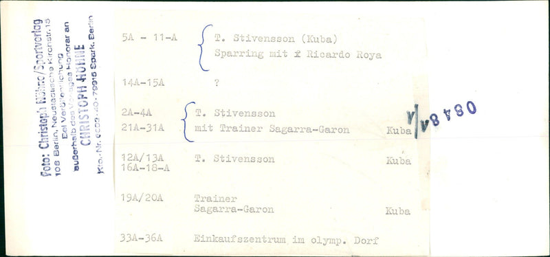 BOXEN STIVENSSON CUBA SPARRING RICARDO ROYA KUL FILM - Vintage Photograph