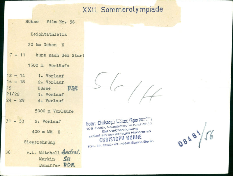 LEICHTATHLETIC PRELUDE BUSES FILM - Vintage Photograph