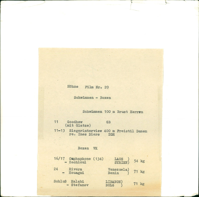 1986 BOXEN HOHNE FILM SWIMMING BOXING CHEST MEN GOODHEW - Vintage Photograph