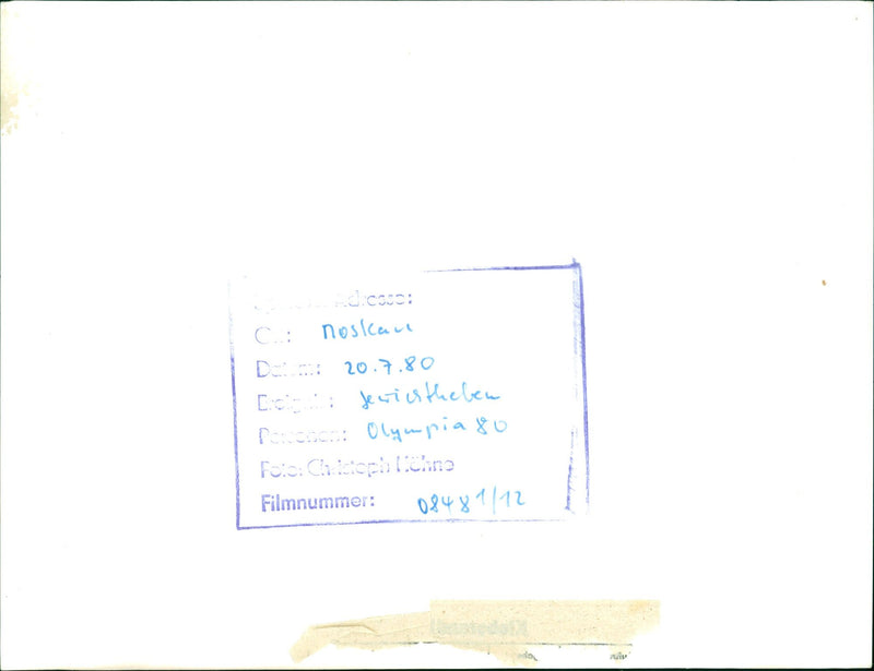 1980 WEIGHT LIFTING LACOSO NOSKAN PONONCO OLYMPIAJO FOIO CLICTOPHI CHNE FILM NUMB - Vintage Photograph