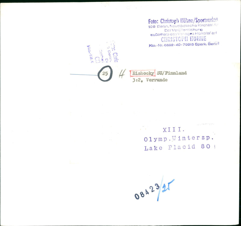 EISHOCKEY EISHOCKY AWARDED MERIT BERLIN FILM - Vintage Photograph