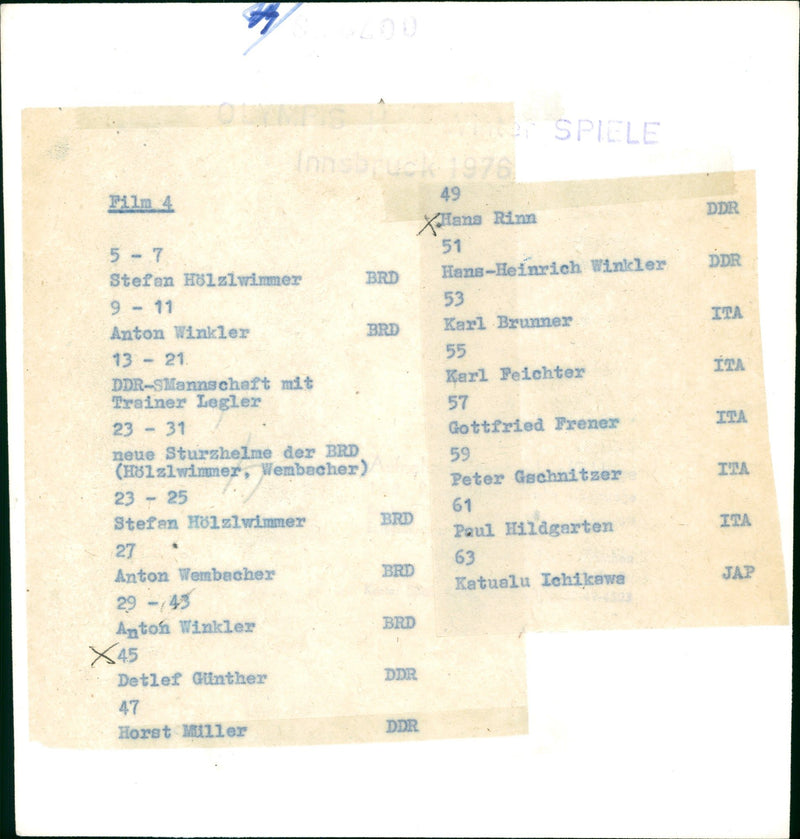 PREPARATION WINTER OLYMPIADE THIS GAMES INNSBRUCKS FILM PAUL PETER - Vintage Photograph