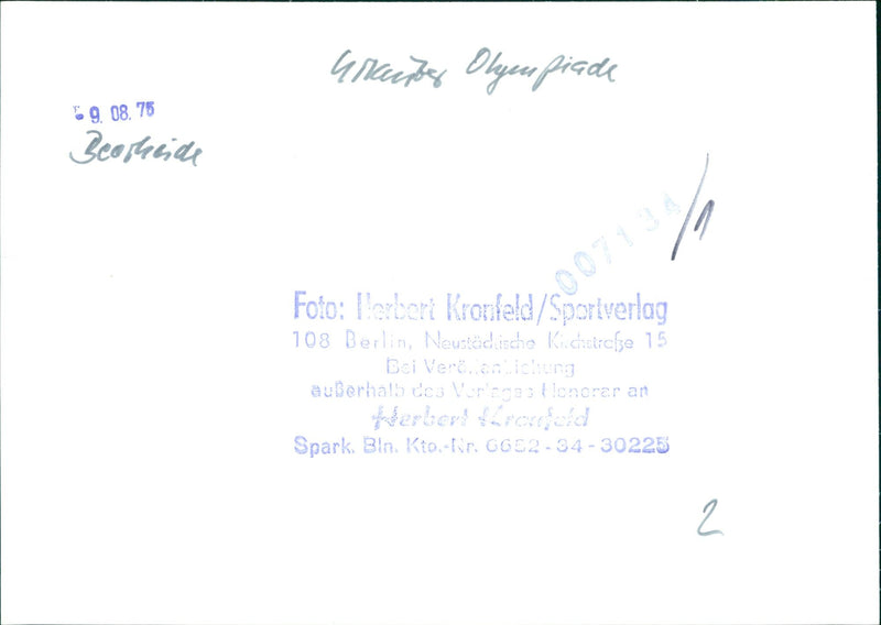BEERHOIDE URLAU POECO UNCANNY OLYMPIAD HELD EVERY BERLIN GERMANY - Vintage Photograph
