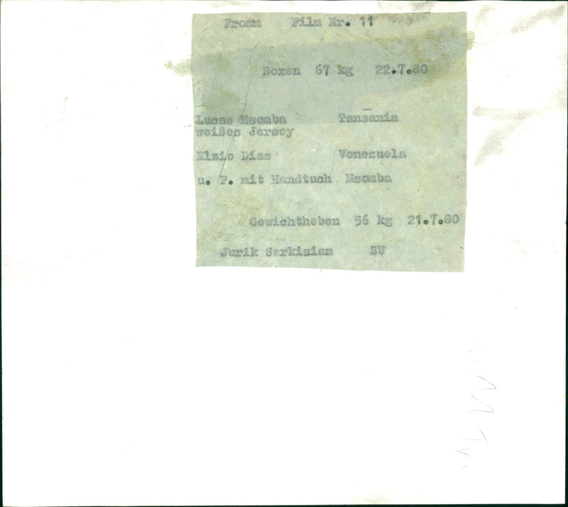 1980 BOXES TENSANTA LUCAS DISOMBS WEIES JERSEY NAIO DIAS VENEZUELA FILM - Vintage Photograph