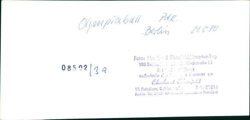 YOURS KODAK TRI PAN FILM SAH CENTRE RODER OLYMPIABAD PDR BERLI - Vintage Photograph