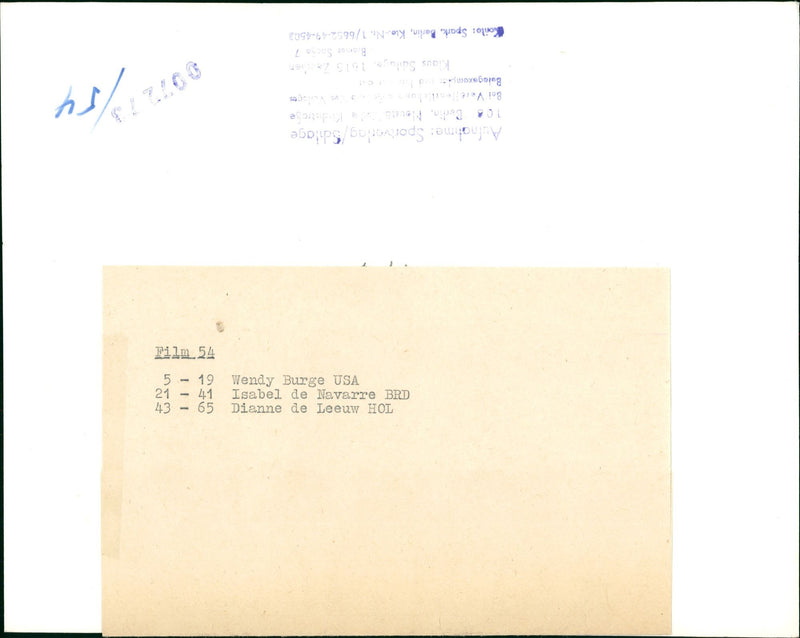 EISKUNST DIANNE LEEUW HOL ISABEL NAVARRE BRD WENDY FILM - Vintage Photograph