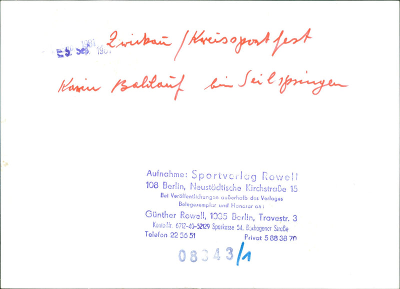 1935 ERKLASTIGEN KARIN BLAUF BIN SEILSPRINGEN GERMAN FILM - Vintage Photograph