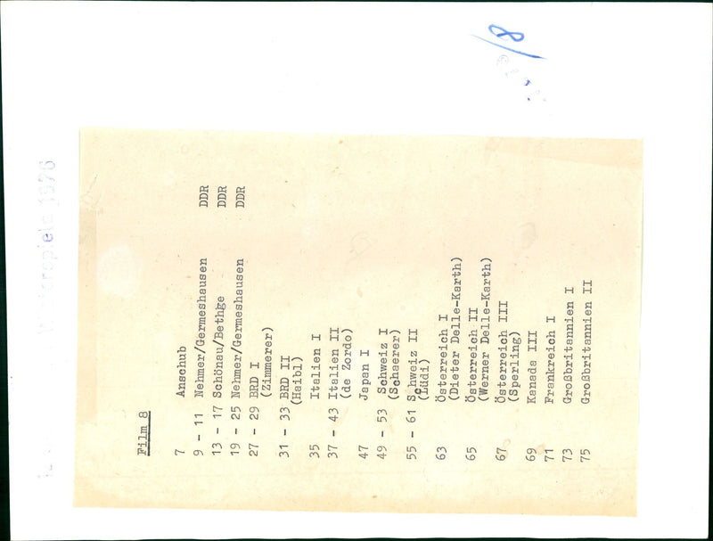 FILM START TAKER GERMESHAUSEN SCHONAU BETHGE TAKERGERMESAUSEN FRG ZIMMERE - Vintage Photograph