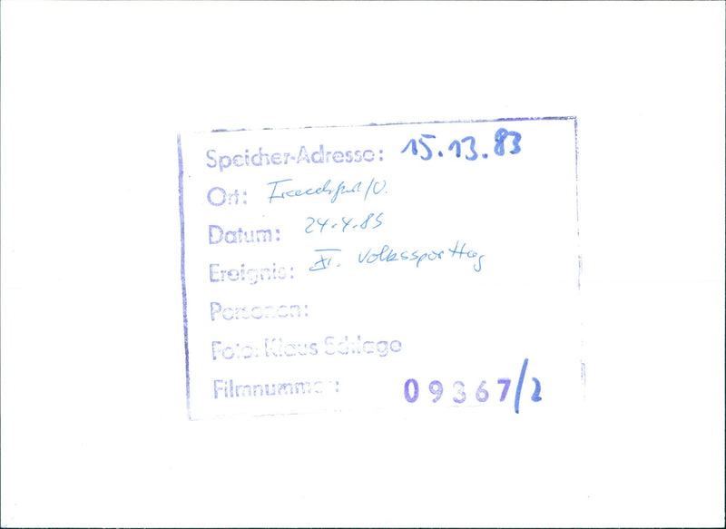 1985 FOO FILMNUM FRANKFURT ADDRESS FREECOLO DATE EVENT - Vintage Photograph