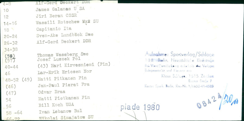 1980 LANGLAUF DOCUMENT COPYWRITER AND HERO KLAUS SIE SSBERG SWE ZEK POL KIRVESNI - Vintage Photograph