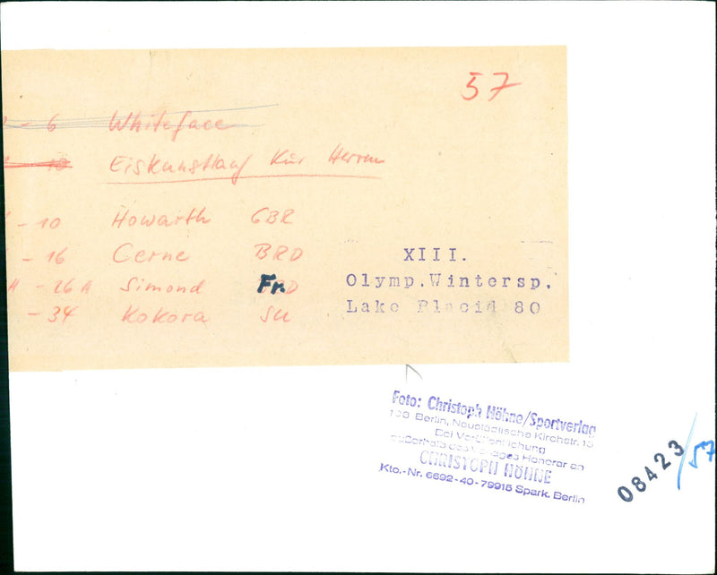 CAUF ISSUES KUR HERREN FIGURE SKATER WHITE FILM - Vintage Photograph