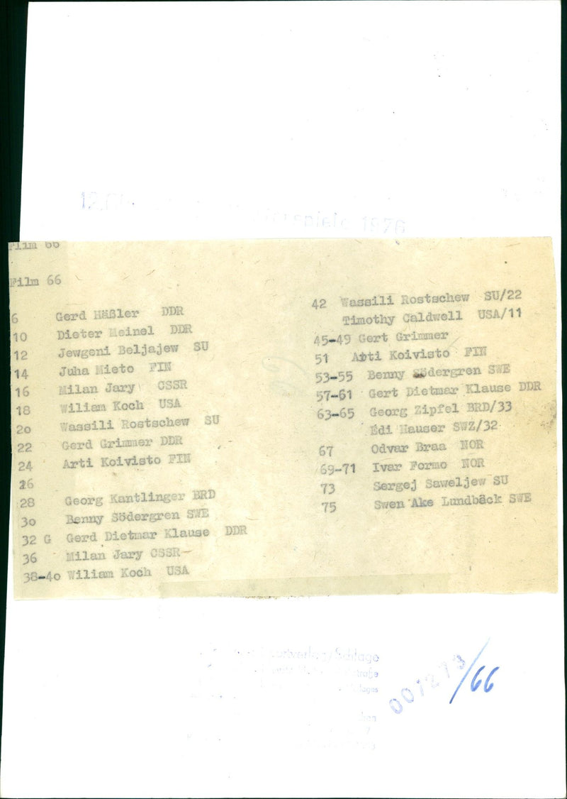 CANGLAUF FILM GERD ALER DDR DIETER HEINEL EVGENI BELJAEV JUHA STAGE - Vintage Photograph