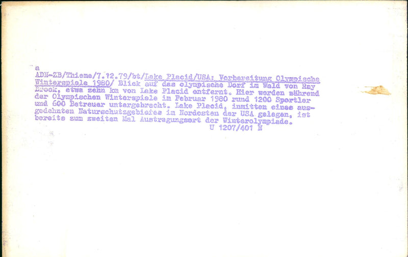 1979 COMPETITION TTEN LAKE PLACID LOCATED MIDDLE EXTENDED NATURE - Vintage Photograph