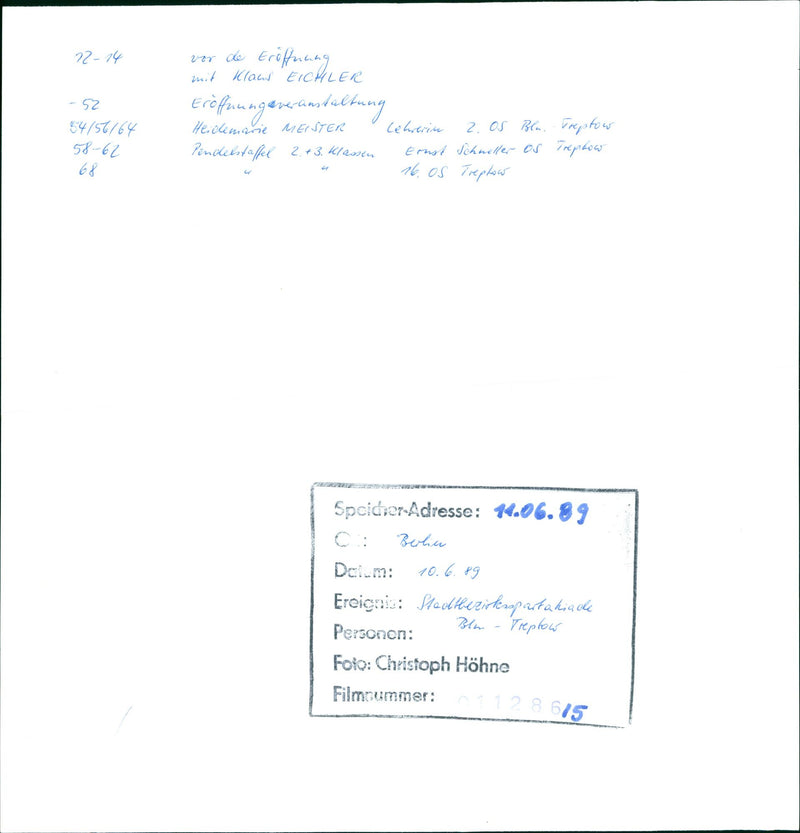 1989 SPONA KIADE BERLINER FILM FESTIVAL HELD CIT - Vintage Photograph