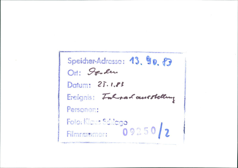 1983 DEXHIBITION VALCHARSKA UKRAINE FILM NUMBER DATE HOURS - Vintage Photograph