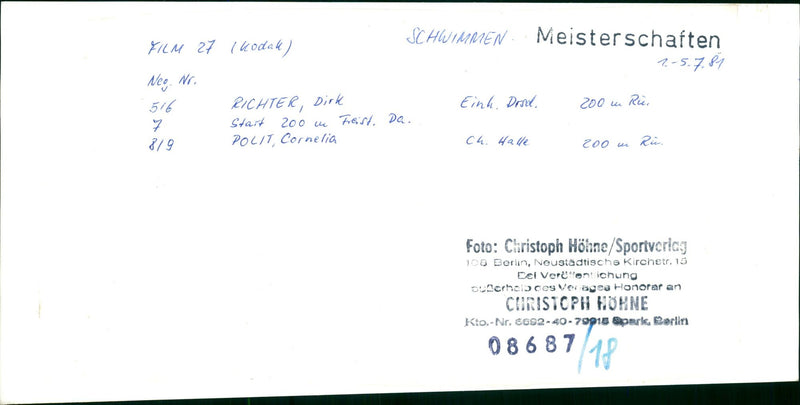 1981 SWEDES SWEDISH SWIMMING CHAMPIONSHIPS NEO DIR FILM - Vintage Photograph