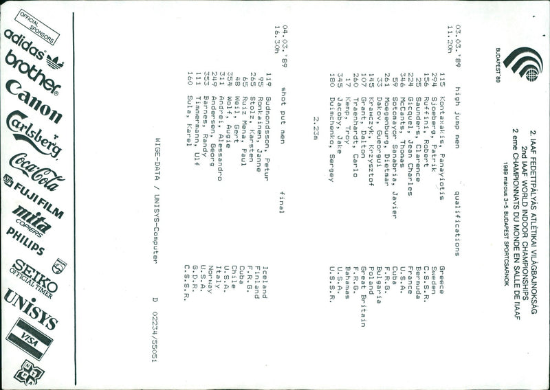 BLOOD HIGH JUMP MEN QUALIFICATIONS KONTA PAUL FRANCE CHARLES BRITAIN ITALY - Vintage Photograph