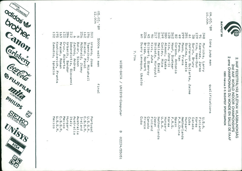 BLOOD WIGE DATA UNISYS COMPUTER URBANO JOSE TSENNIK IRELAND ITALY FRANCE - Vintage Photograph