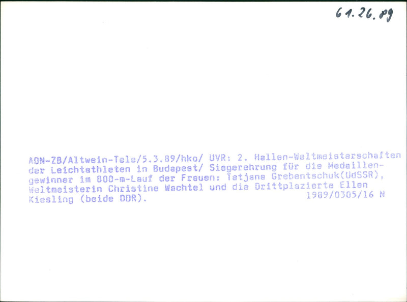 1989 BLOOD TATJANA GREBENTSCHUK MOSTLY CHRISTINE WACHTEL AND - Vintage Photograph