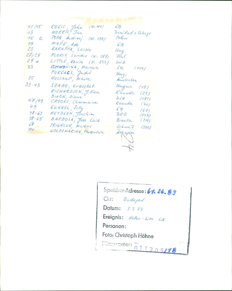 BLOOD POLAND HUNGARY CANADA USA BRAZIL TRINIDAD MARIE JOHN - Vintage Photograph