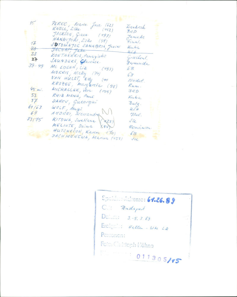 1989 BLOOD BUDAPEST HUNGARY ROMANIA PAUL VERA JACKSON MARIE - Vintage Photograph