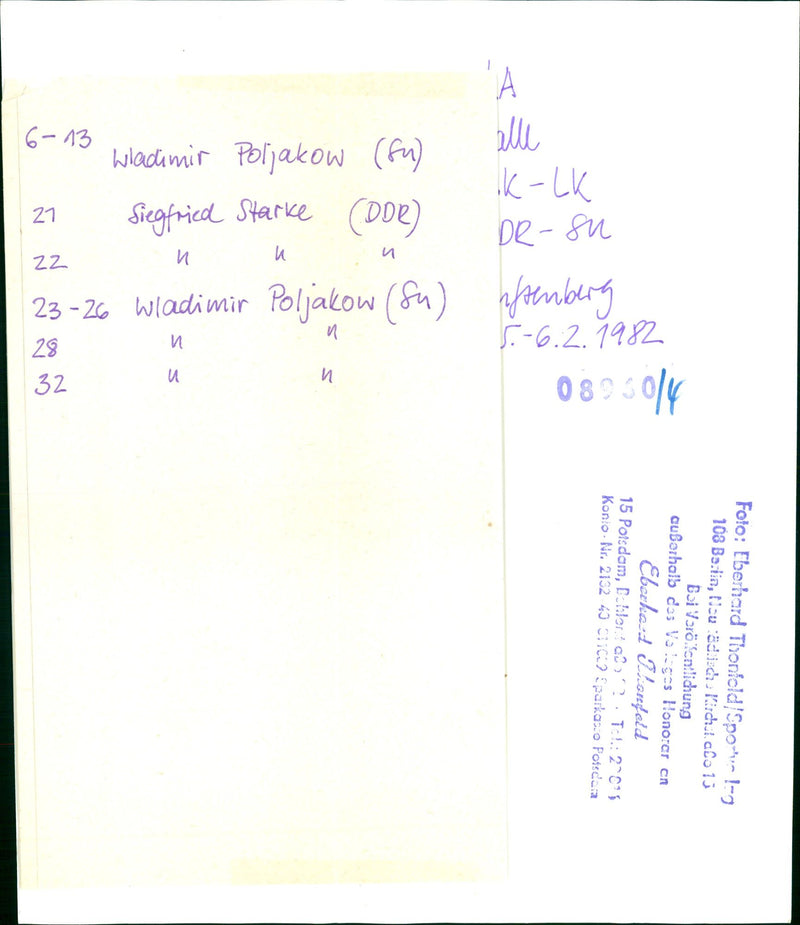 1982 USSR MUSTARD LEES VLADIMIR POLJAKOW MEMBER FILM - Vintage Photograph