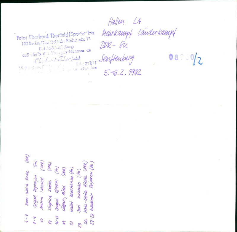 1982 USSR MUSTARD LEES HANS ULRICH RIECKE QUR SIEGFRICA FILM - Vintage Photograph