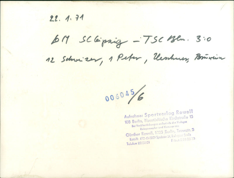 1971 FILM SHOT BERLIN GERMA PETER - Vintage Photograph